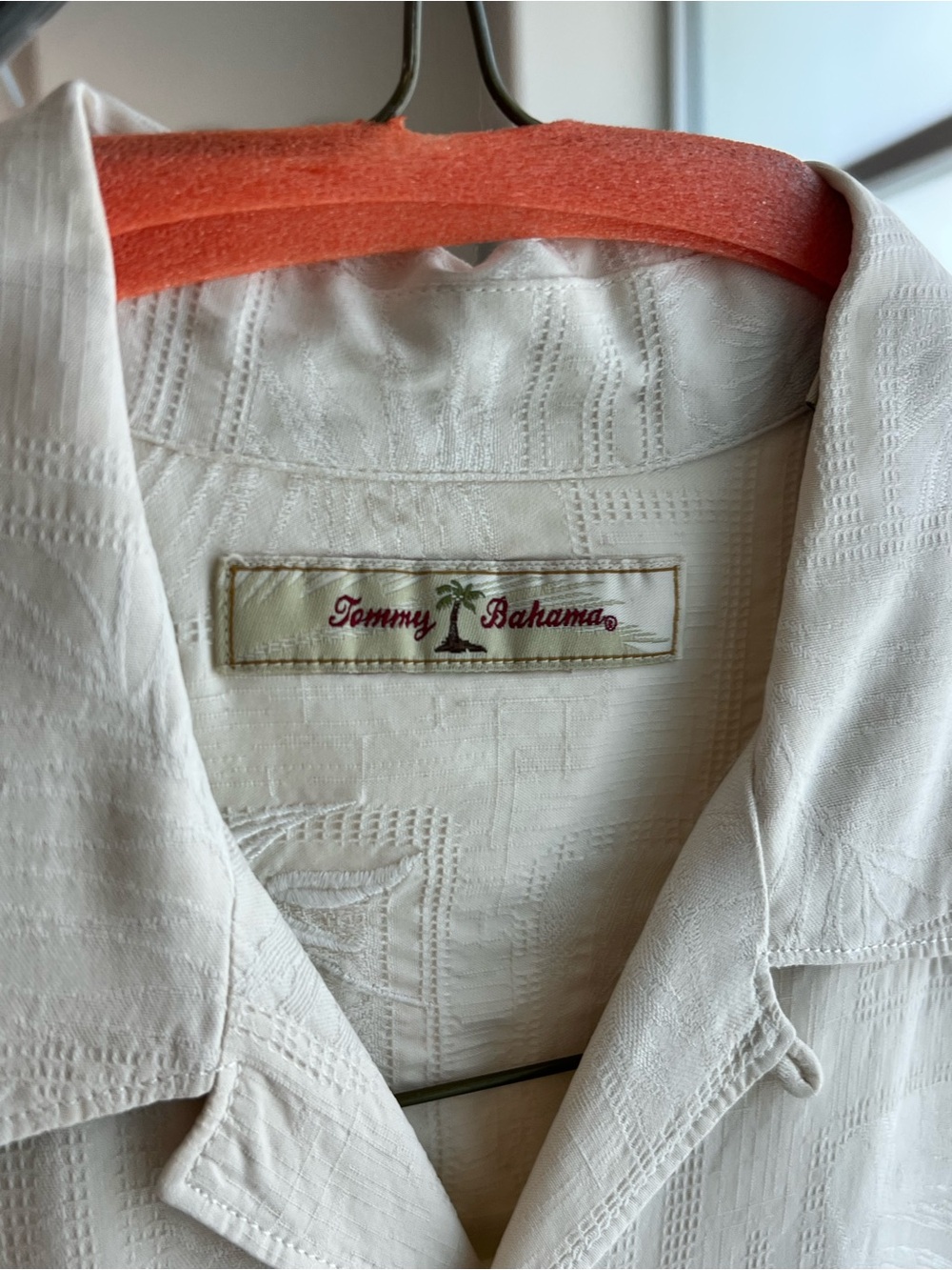 Tommy Bahama White Textured Casual Button-Down Shirt